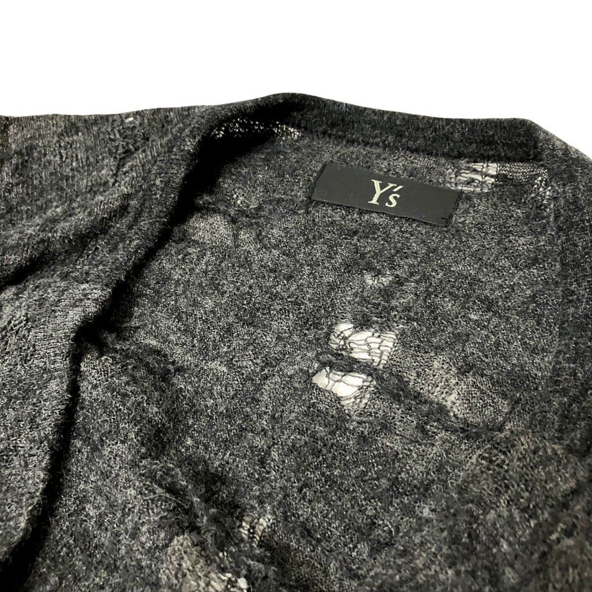 ダメージ加工ニットカーディガンYE T88 170
