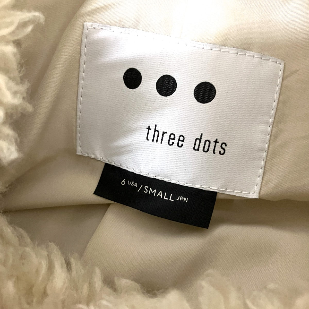 THREE DOTS エコペルファーショートコートEK7001Y 古着・中古-4枚目のアイテム画像
