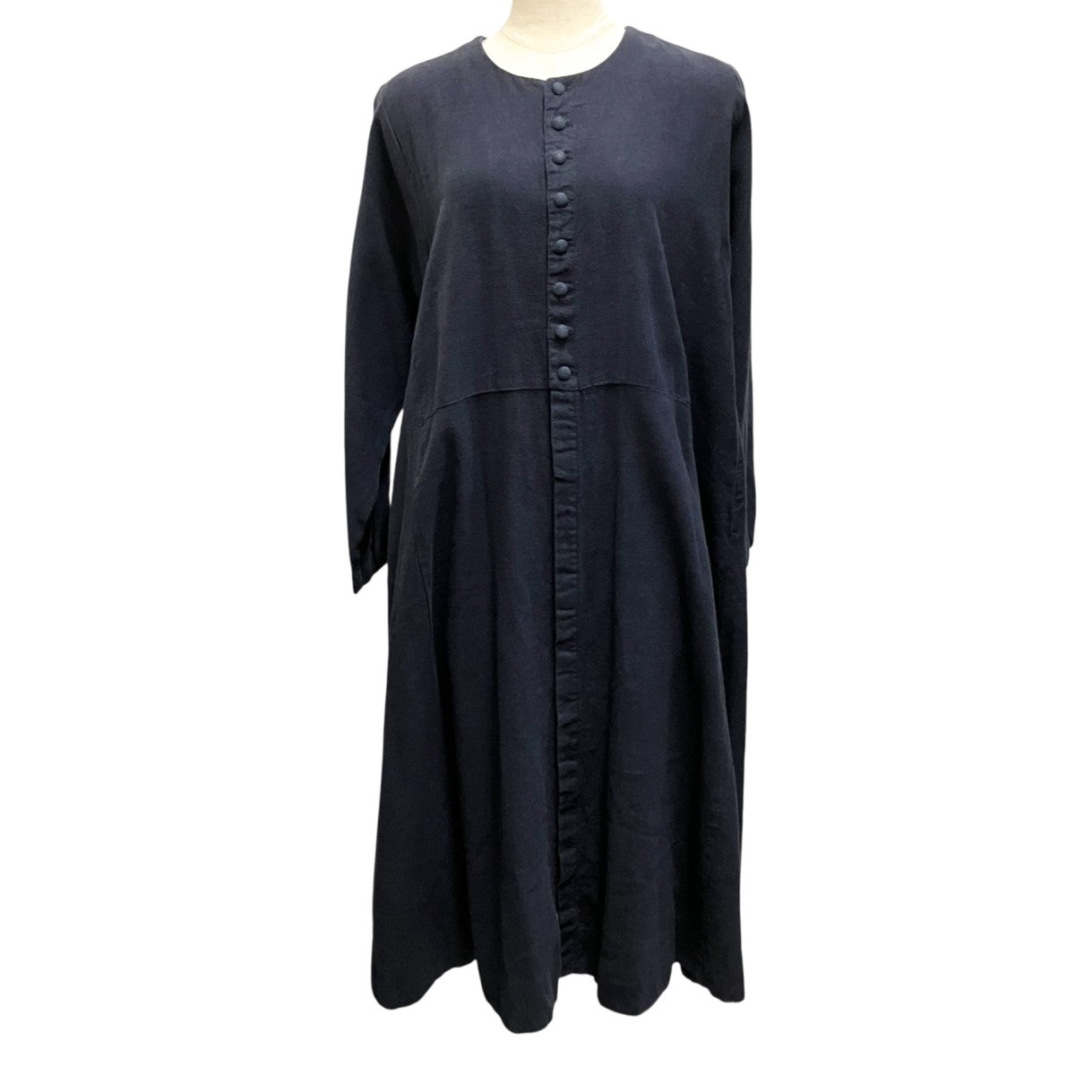nest Robe(ネストローブ) 起毛リネン フレアドレスリネンワンピース