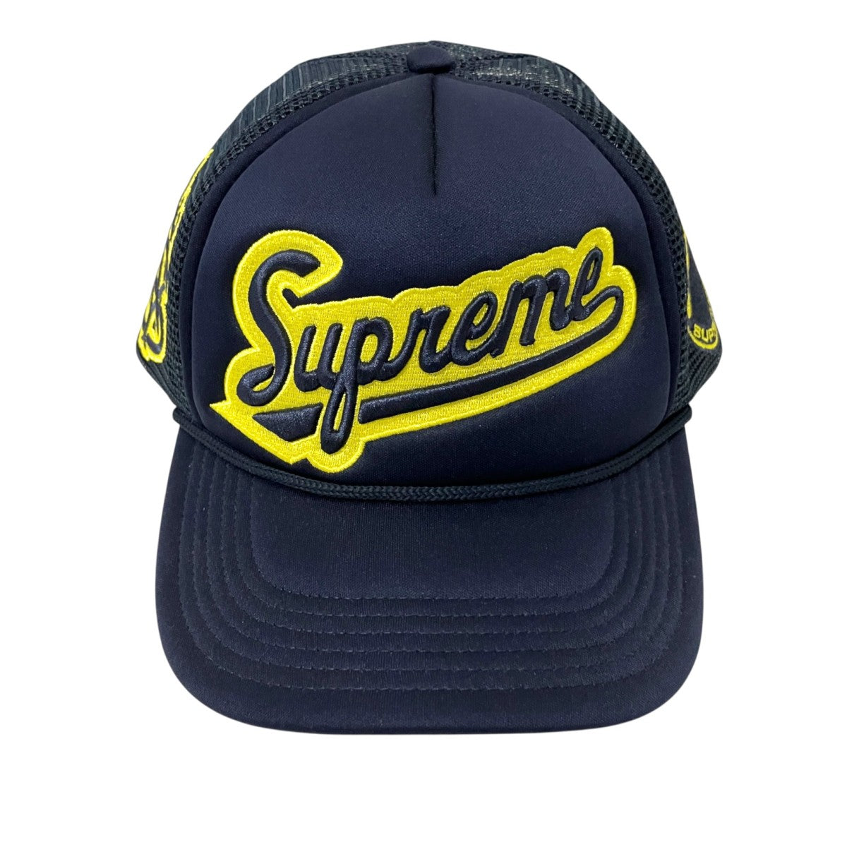 Supreme キャップ ブラック イエロー メッシュ Supreme(シュプリーム) University Mesh Back 5-Panelメッシュキャップ