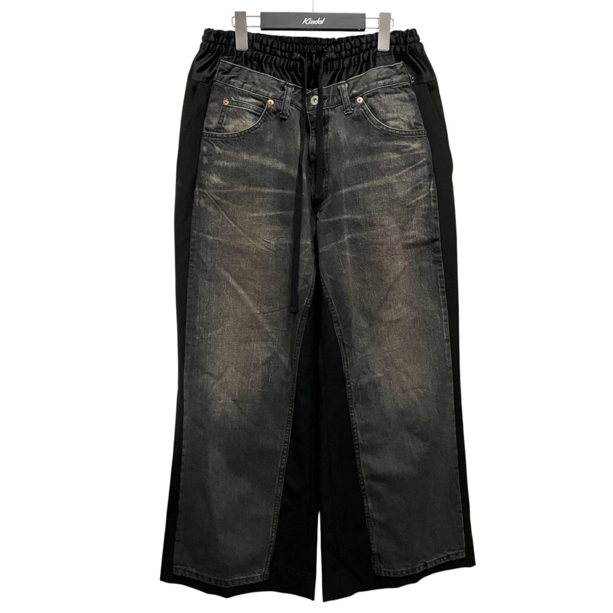 JUNYA WATANABE MAN Wool Trousers With Denim Panel切替パンツWO P026 古着・中古-1枚目のアイテム画像
