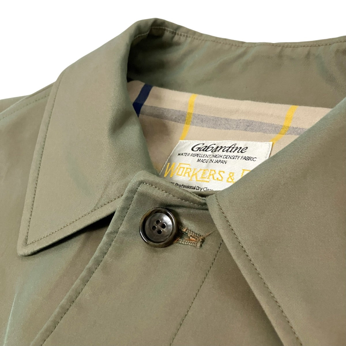 WORKERS Bal Collar Coat Cotton Gabardineステンカラーコート 古着・中古-3枚目のアイテム画像