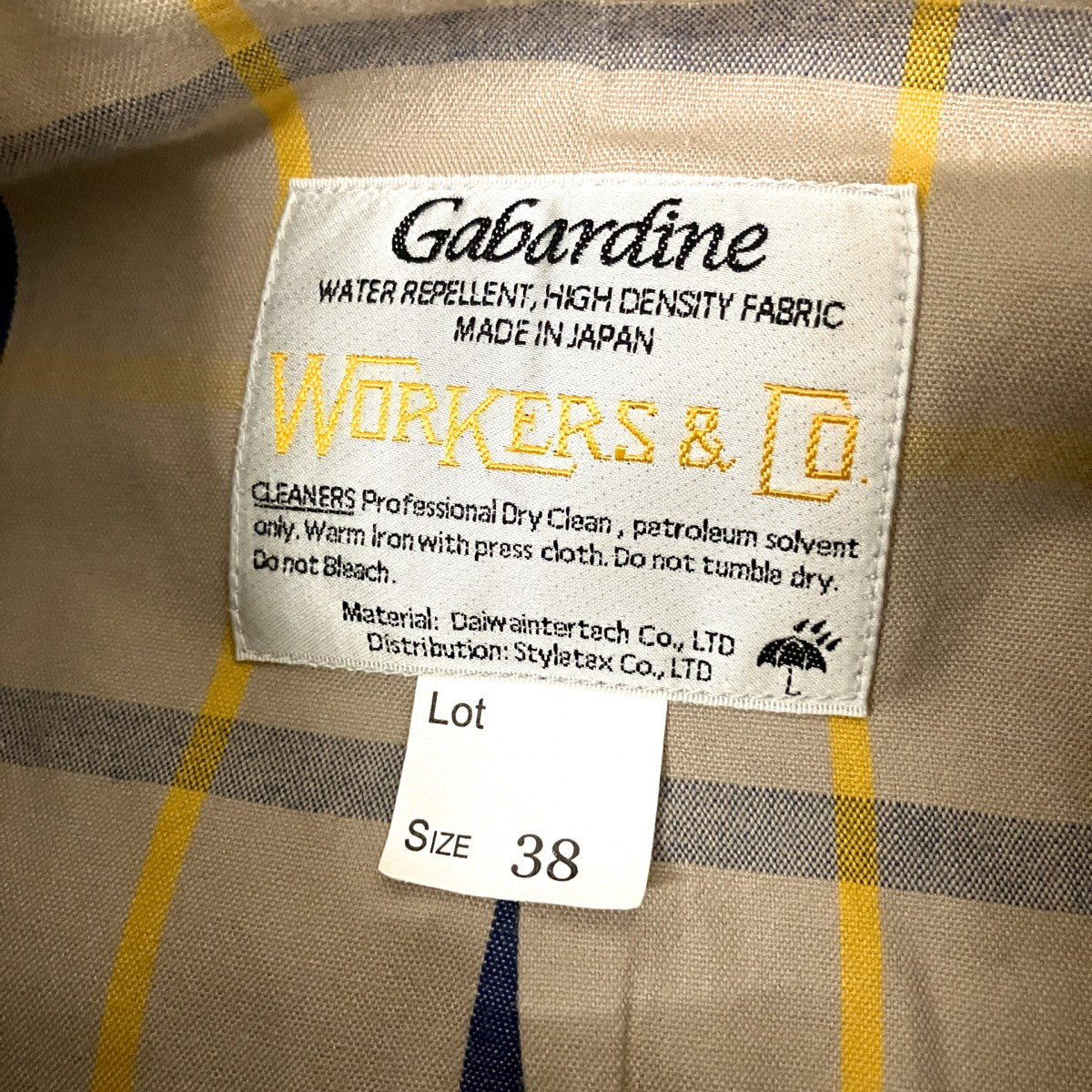 WORKERS Bal Collar Coat Cotton Gabardineステンカラーコート 古着・中古-4枚目のアイテム画像