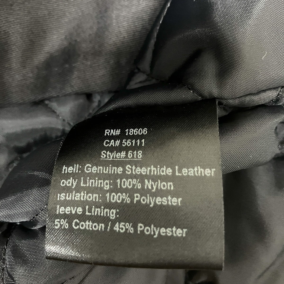 Schott 付け襟付きレザージャケット618 RIDERS 古着・中古-5枚目のアイテム画像