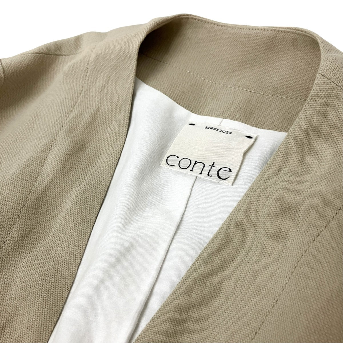 conte ペーパー ノーカラージャケット8522 299 0017 古着・中古-3枚目のアイテム画像