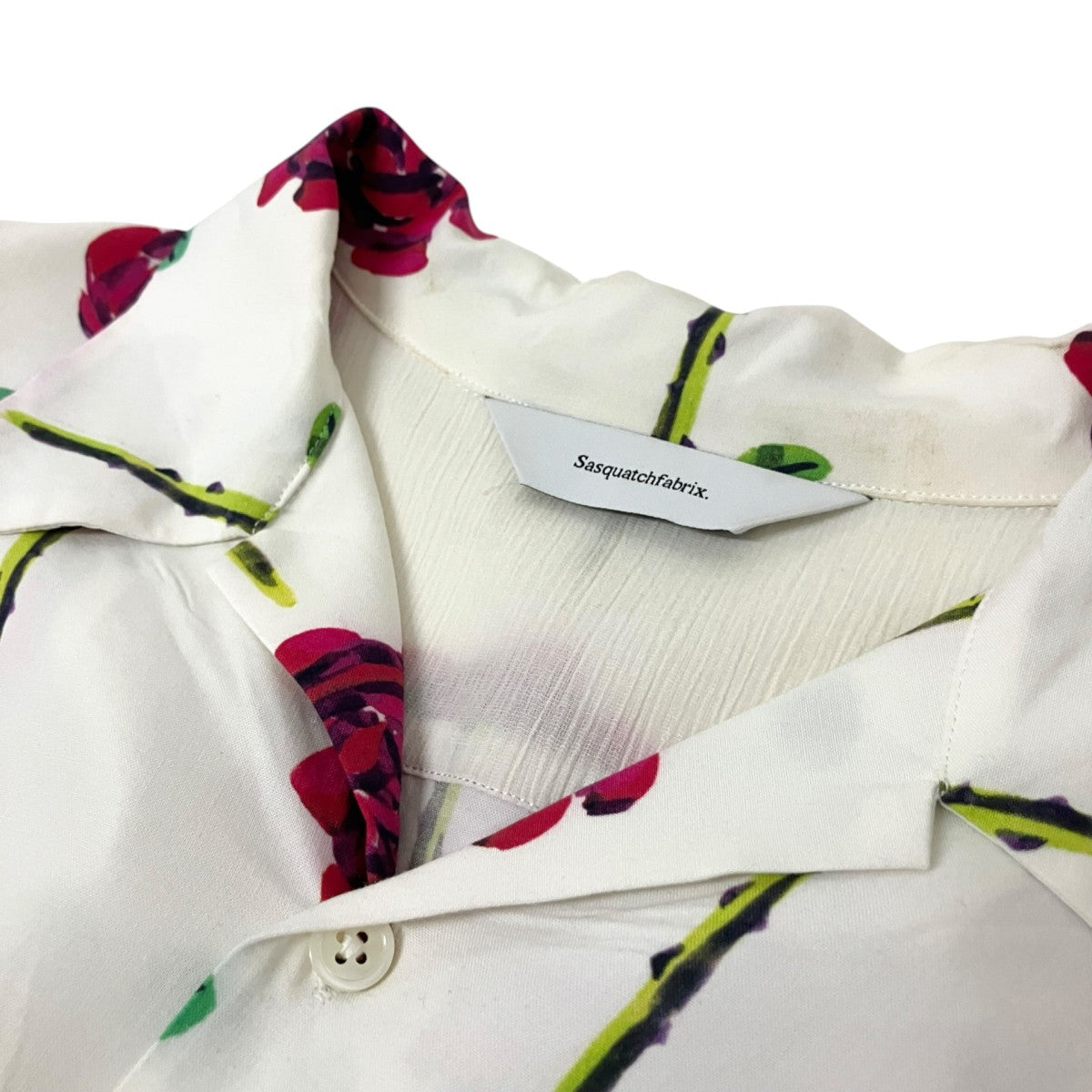 SASQUATCHfabrix． ROSE BIG OPEN COLLAR SHIRTオープンカラーシャツ22SS SY9 006 古着・中古-3枚目のアイテム画像