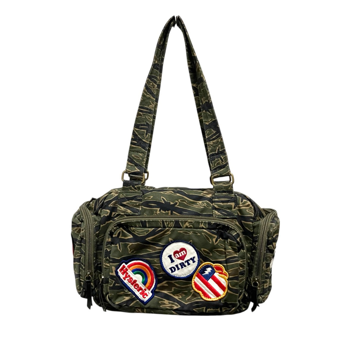 Hysteric Glamour PATCH SCRATCHカモフラージュ柄ミニボストンバッグ01243QB02 古着・中古-1枚目のアイテム画像