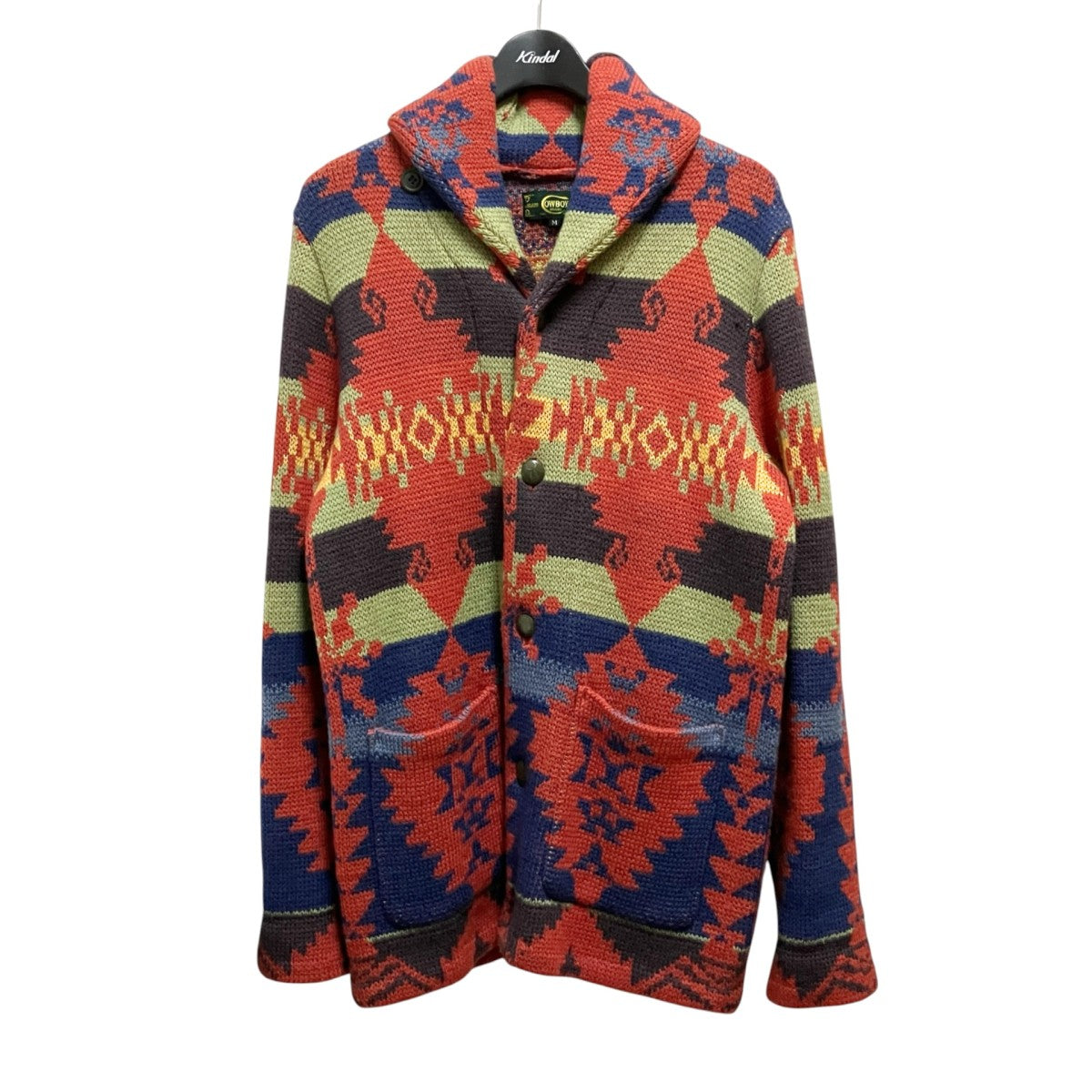 JELADO LAGUNA COWBOYネイティブ柄ショールカラーカーディガン 古着・中古-1枚目のアイテム画像