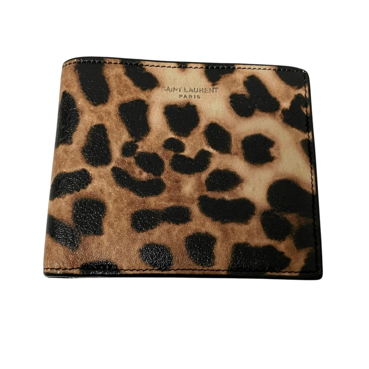 Saint Laurent Paris レオパード柄2つ折り財布396307 古着・中古-1枚目のアイテム画像