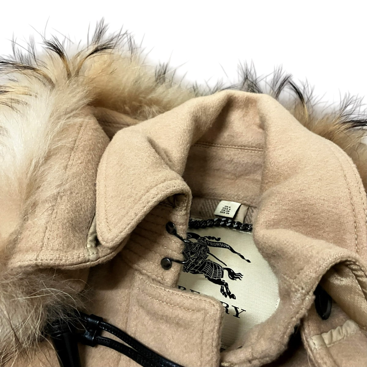 BURBERRY ラクーンファーダッフルコートROPANPRO204VRA 古着・中古-3枚目のアイテム画像