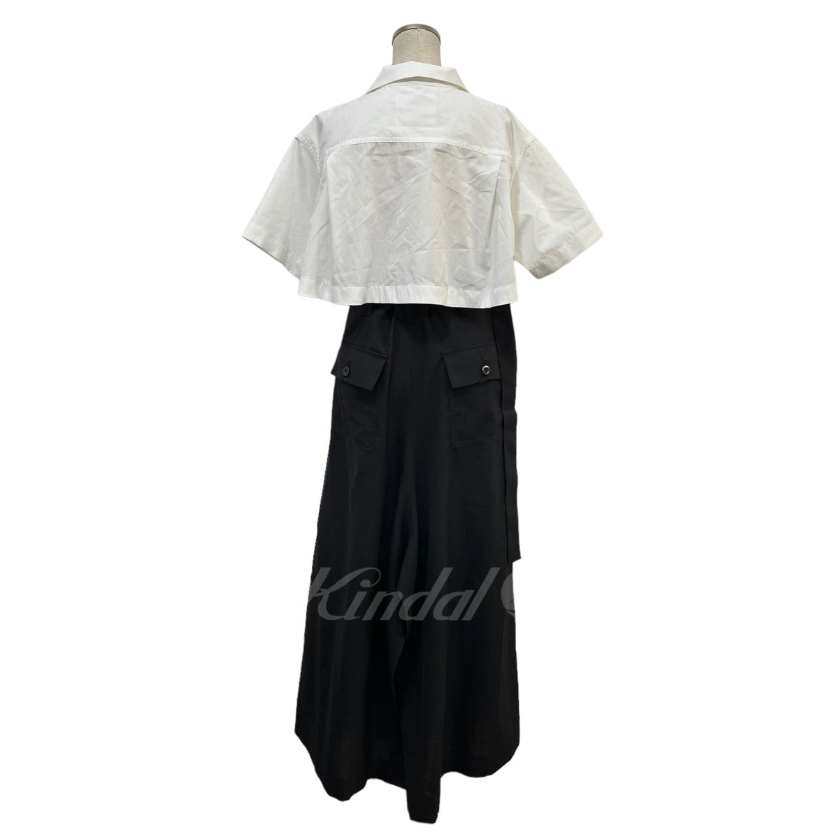 sacai(サカイ) 22SS「SUITING MIX DRESS」ドッキングワンピース ドレス