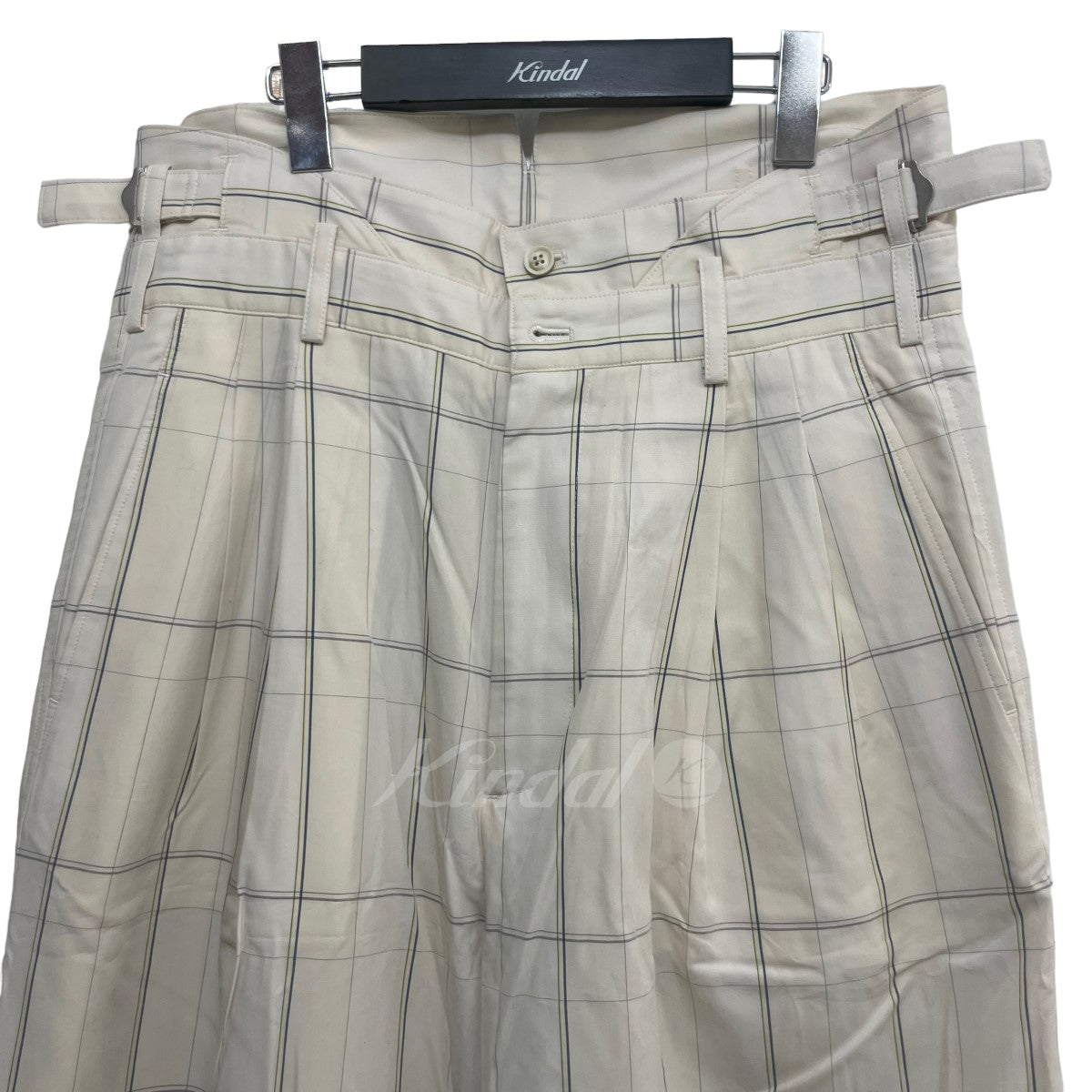 IRENISA(イレニサ) 21AW 「HIGH WAIST PANTS (IVORY CHECKED)」 ハイウエストパンツ  IH-21FW-P003-TB ホワイト サイズ 3｜【公式】カインドオルオンライン ブランド古着・中古通販【kindal】