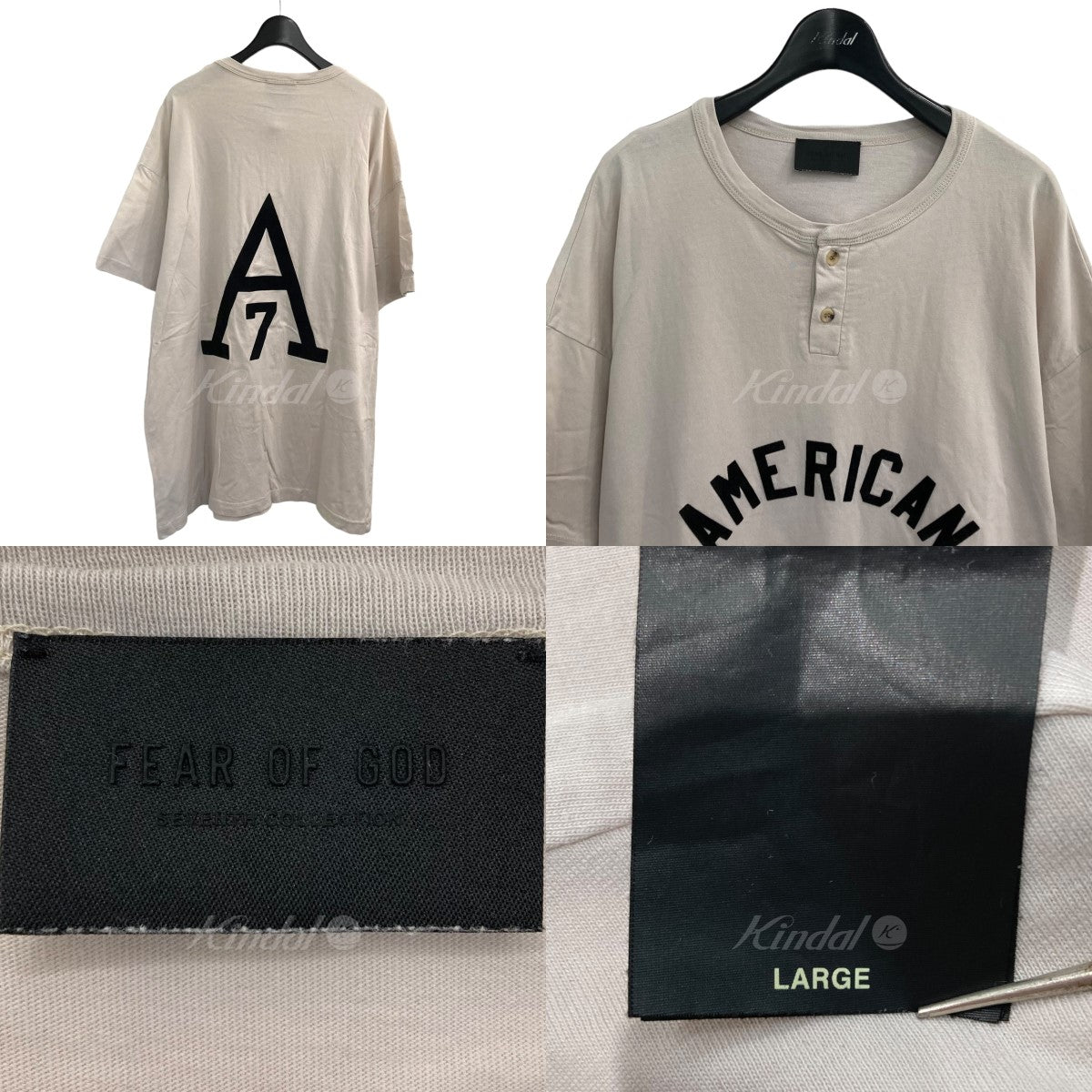 FEAR OF GOD(フィアオブゴッド) SEVENTH COLLECTION ヘンリーネックTシャツ FG50-017 アイボリー サイズ  14｜【公式】カインドオルオンライン ブランド古着・中古通販【kindal】