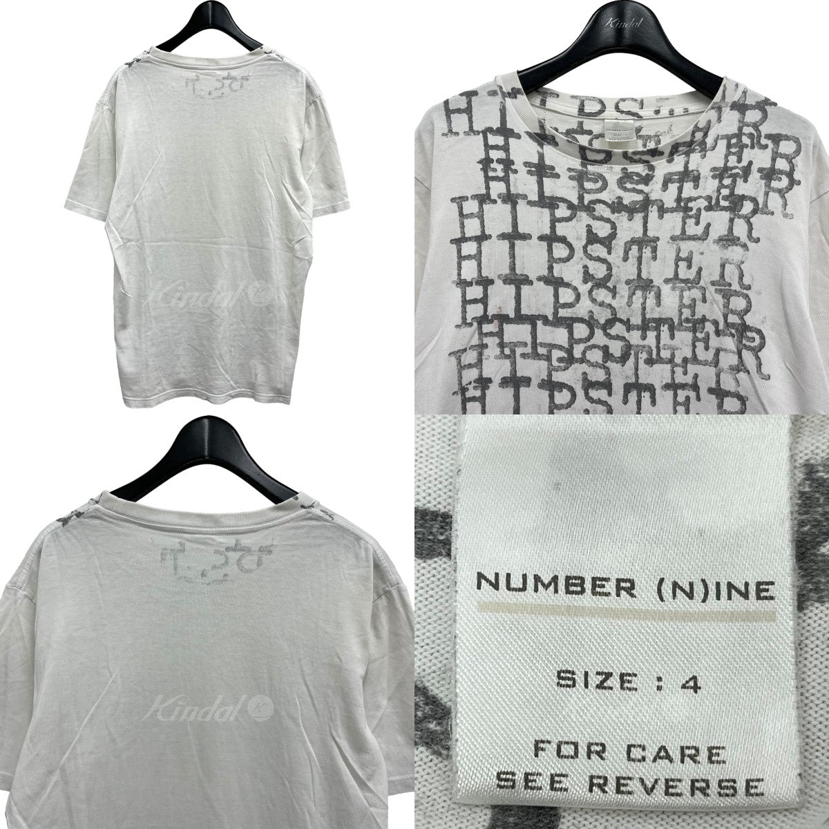 NUMBER (N)INE(ナンバーナイン) ｢HIPSTER T 4｣ Tシャツ 02SS ホワイト サイズ 14｜【公式】カインドオルオンライン  ブランド古着・中古通販【kindal】