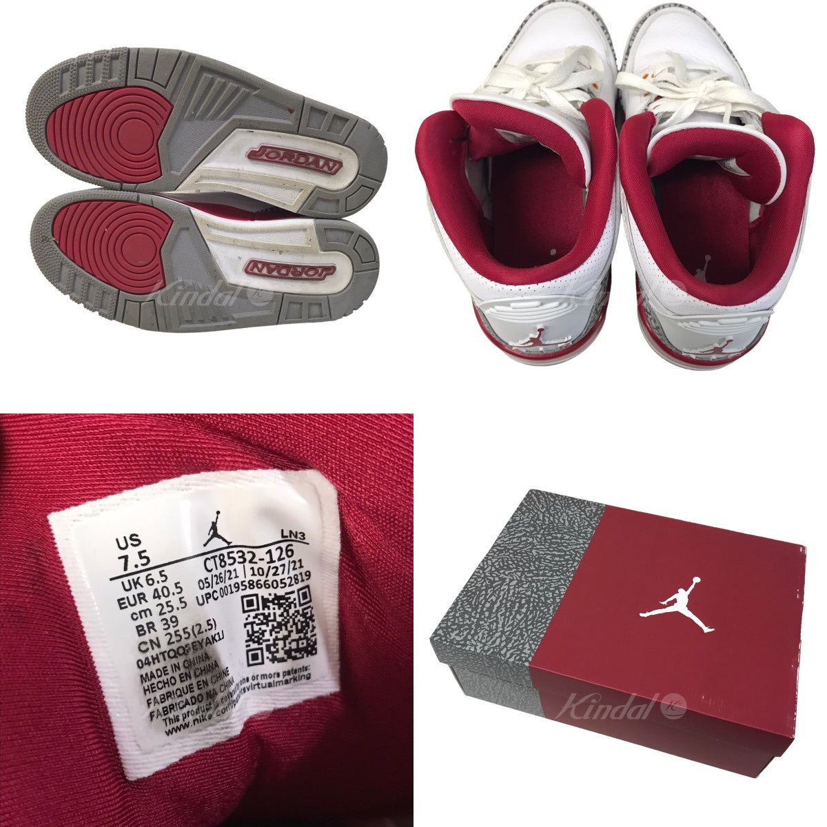 NIKE(ナイキ) 「Nike Air Jordan 3 Cardinal Red」ローカット ...