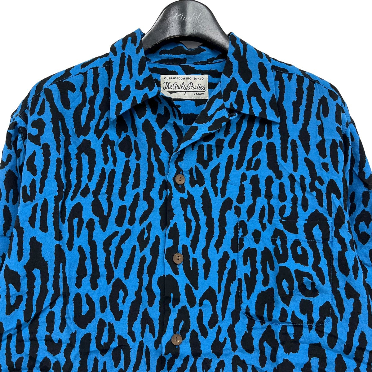 WACKO MARIA(ワコマリア) LEOPARD HAWAIIAN SHIRT S S shirtsショートスリーブアロハシャツ ブルー×ブラック  サイズ 15｜【公式】カインドオルオンライン ブランド古着・中古通販【kindal】