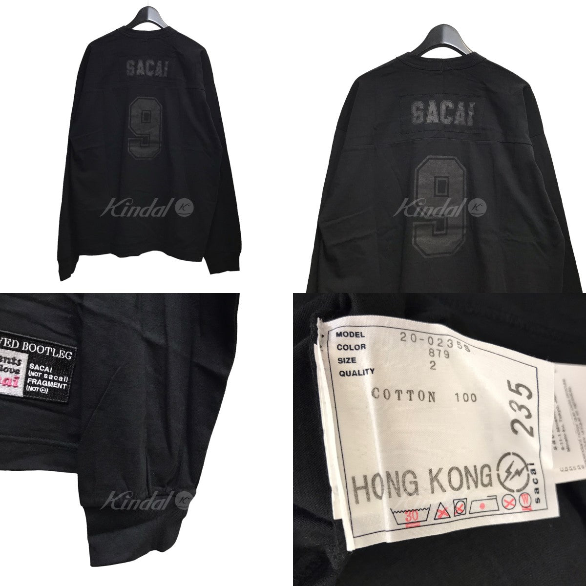 sacai×FRAGMENT 20SS ナンバリングロングスリーブTシャツ 20-00235S 20-00235S ブラック サイズ  13｜【公式】カインドオルオンライン ブランド古着・中古通販【kindal】