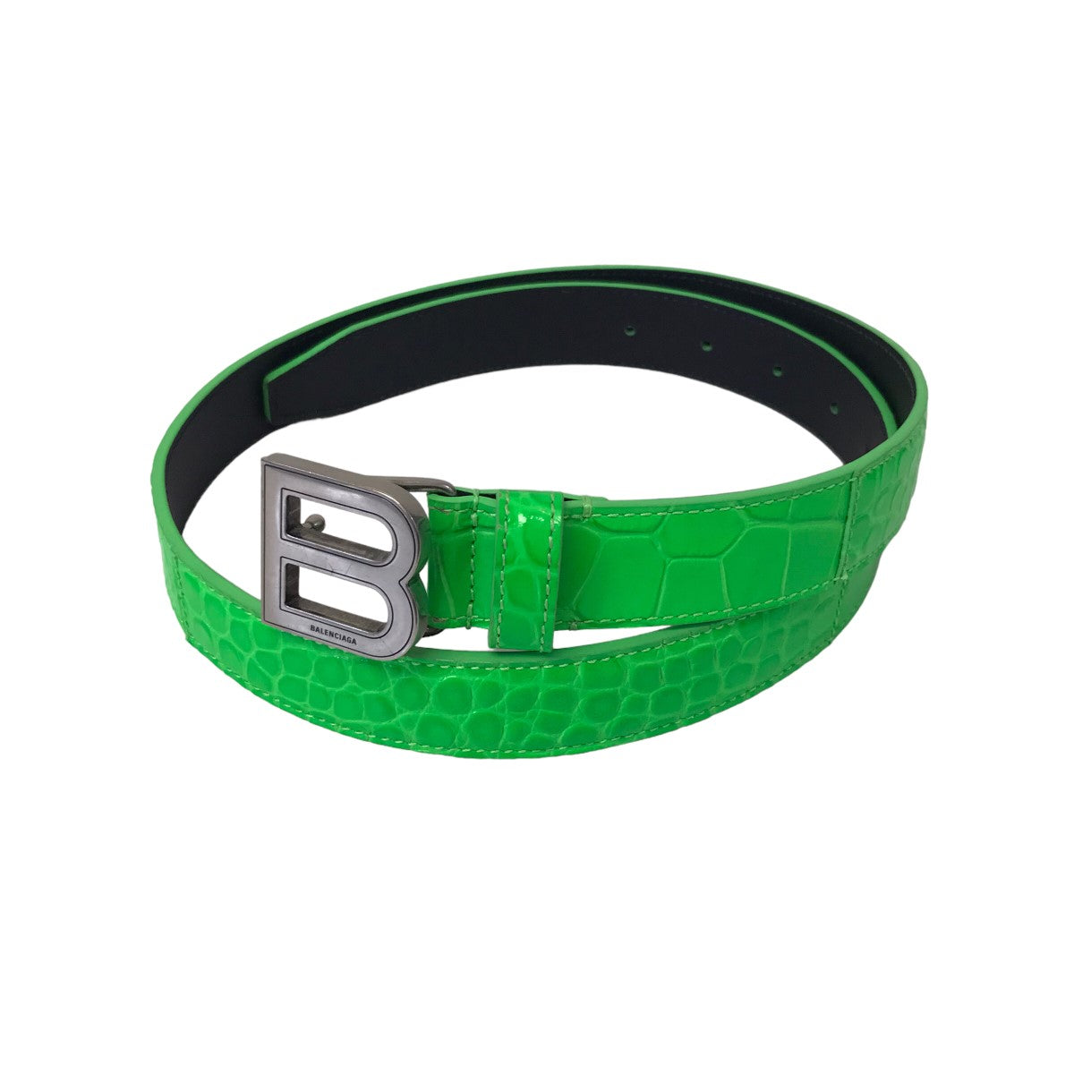 「Fluo Green Thin Hourglass Belt」クロコベルト640828