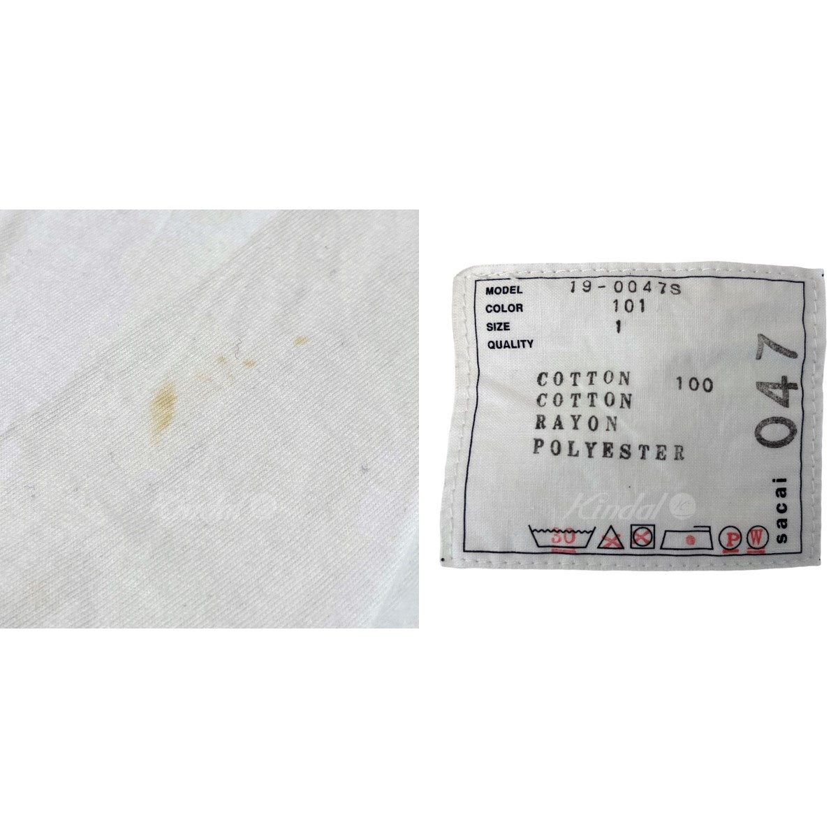 sacai × Dr Woo ロングスリーブTシャツ 19-0047S ホワイト サイズ 14 ...