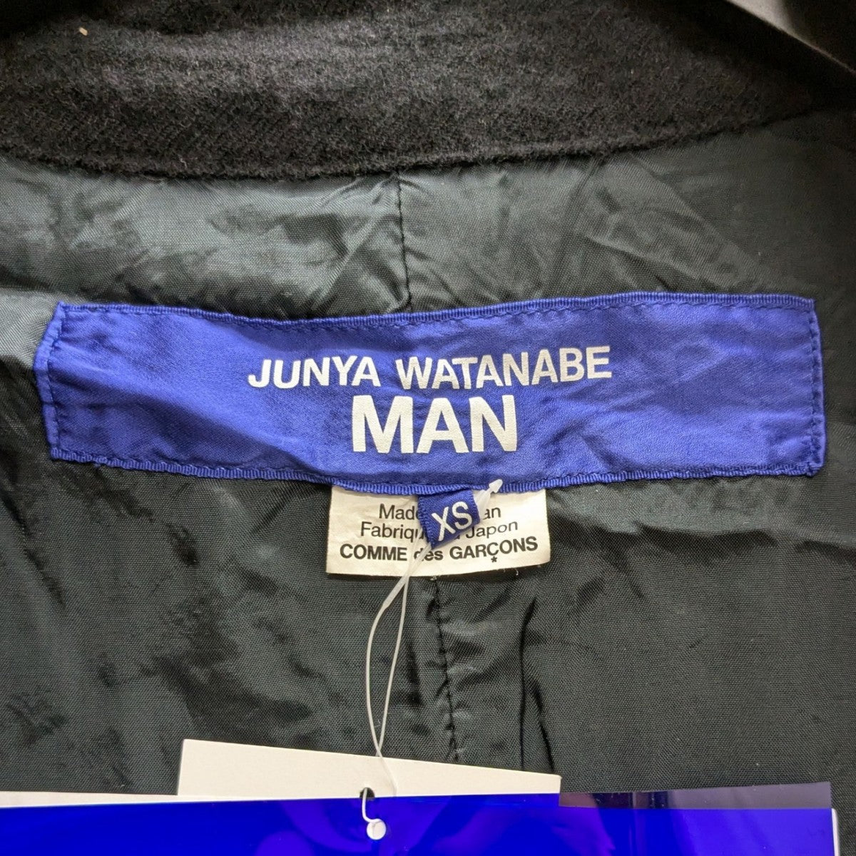 JUNYA WATANABE MAN ウールサージ製品縮絨×多素材パッチワークコート 古着・中古-7枚目のアイテム画像