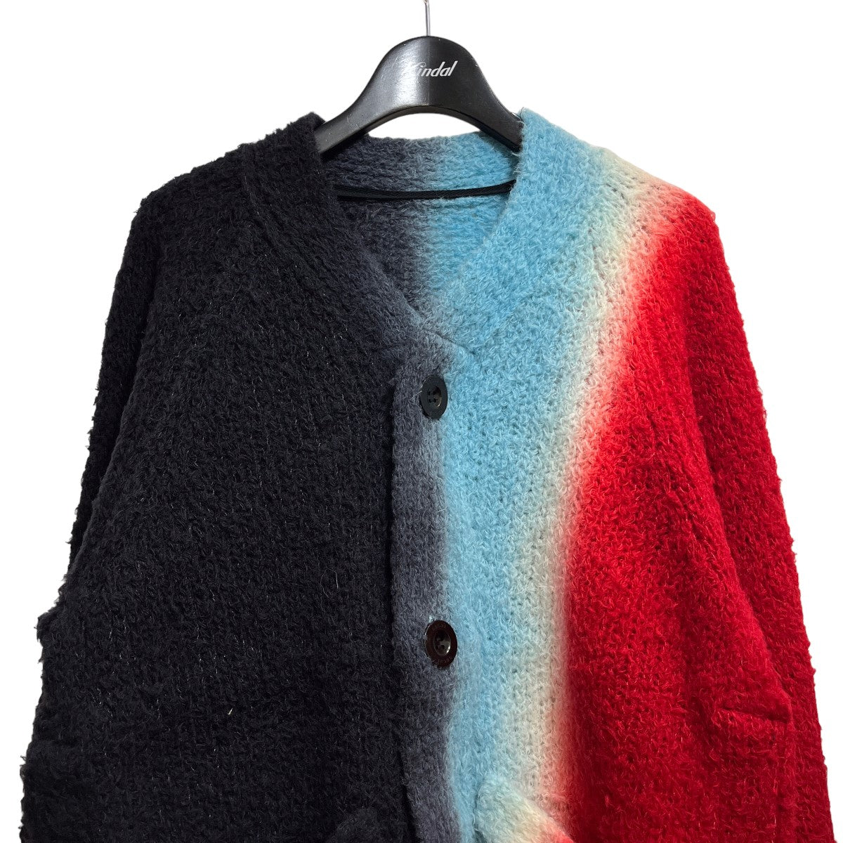 sacai(サカイ) 23AW Tie Dye Knit Cardigan タイダイニットカーディガン 23-03167M ブラック×レッド サイズ  1｜【公式】カインドオルオンライン ブランド古着・中古通販【kindal】