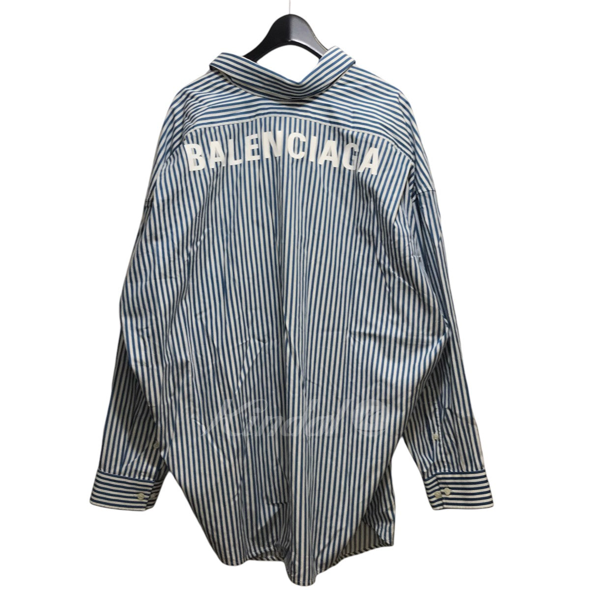 BALENCIAGA(バレンシアガ) ロゴストライプオーバーシャツロングシャツ 622050