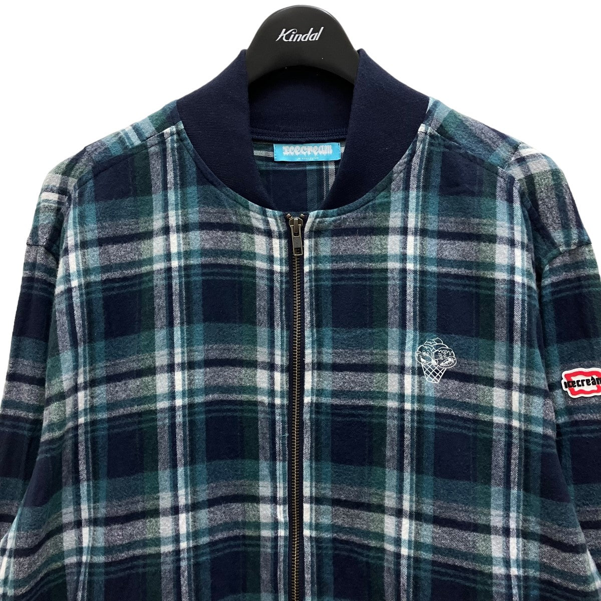 CHECK FLANNEL ZIP UP SHIRTチェックジップアップジャケットICJP233W001