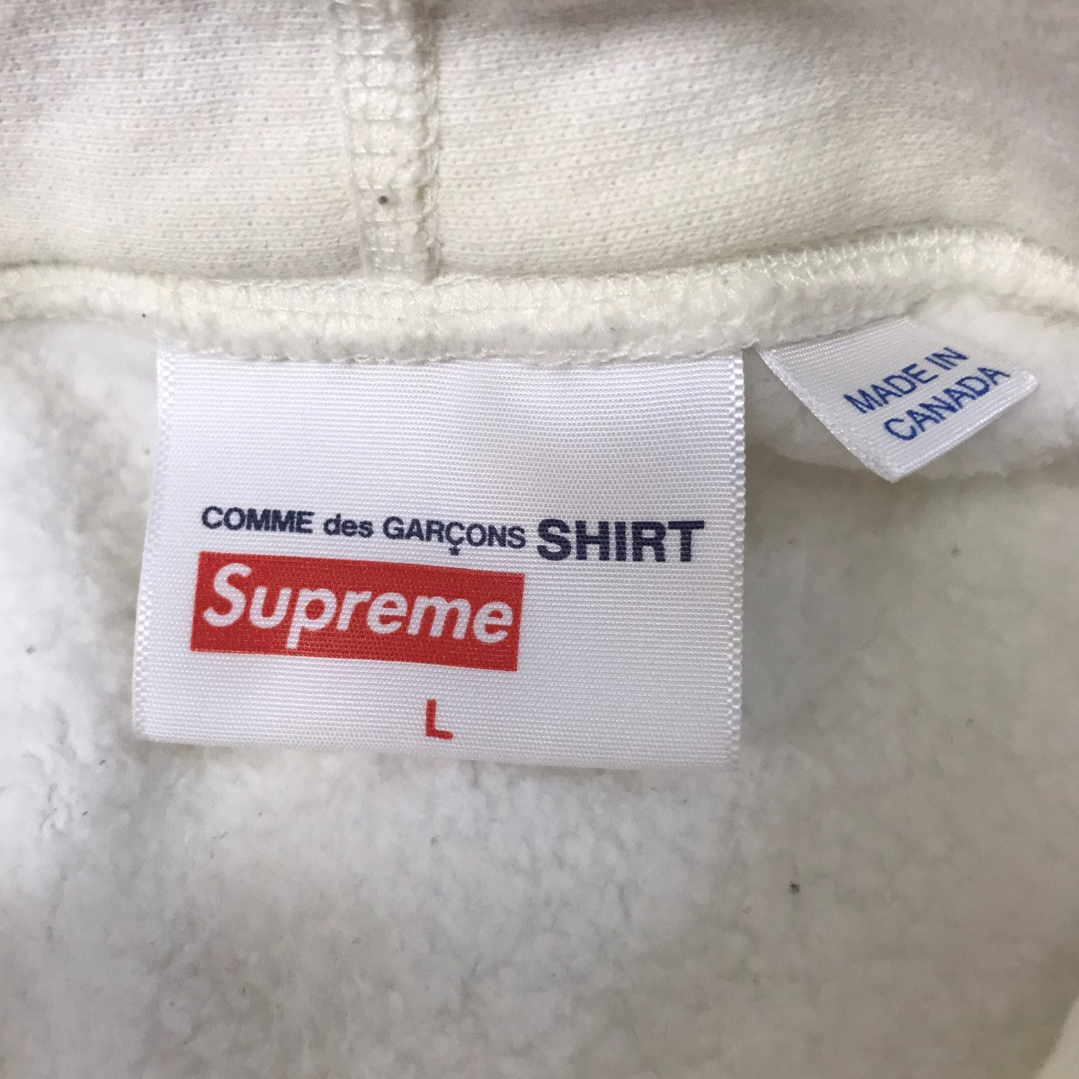 Supreme×comme des garcons shirt 17SSプリントパーカー ホワイト サイズ L｜【公式】カインドオルオンライン  ブランド古着・中古通販【kindal】