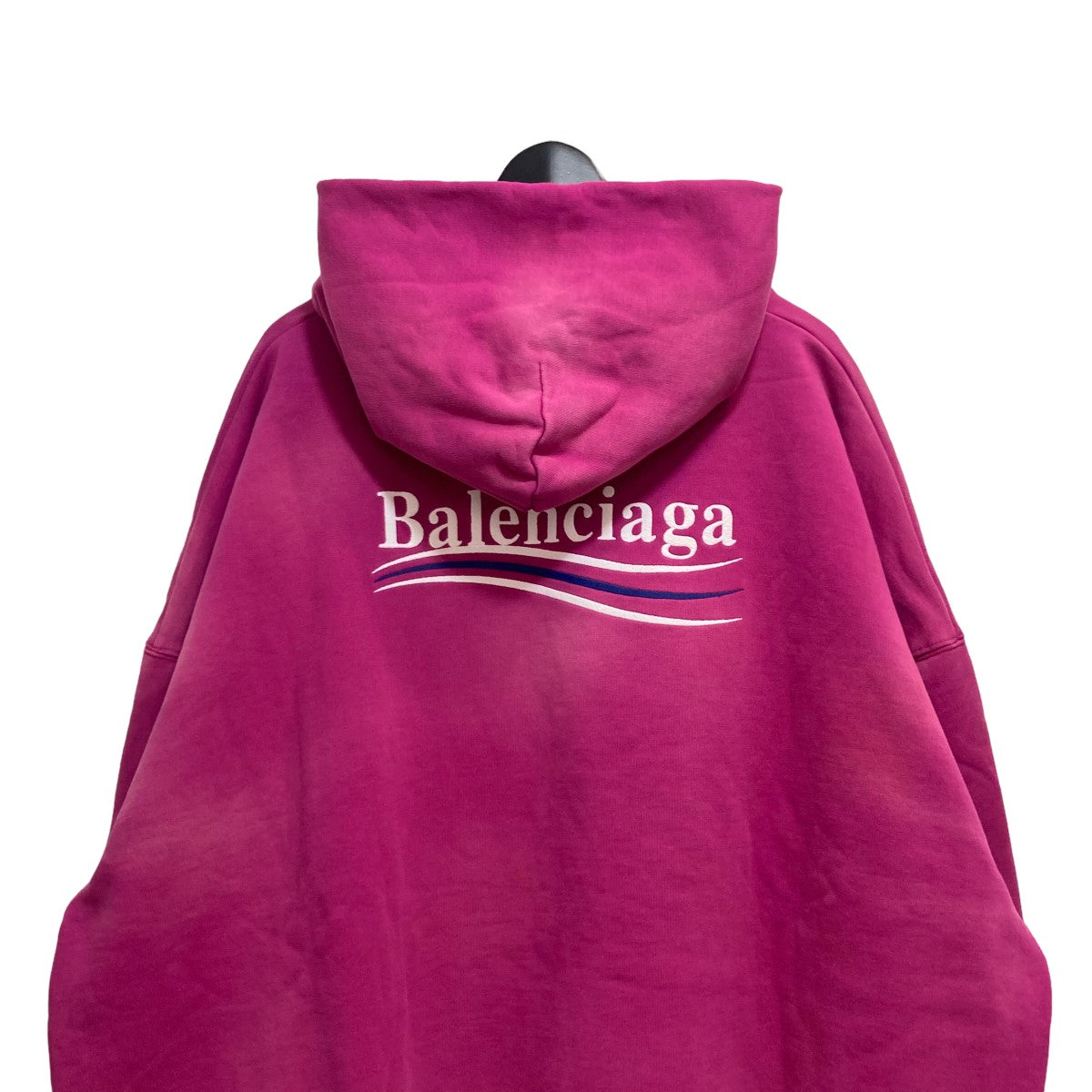 BALENCIAGA(バレンシアガ) ユーズド加工キャンペーンロゴ刺繍プルオーバーパーカー620947 TKVI9