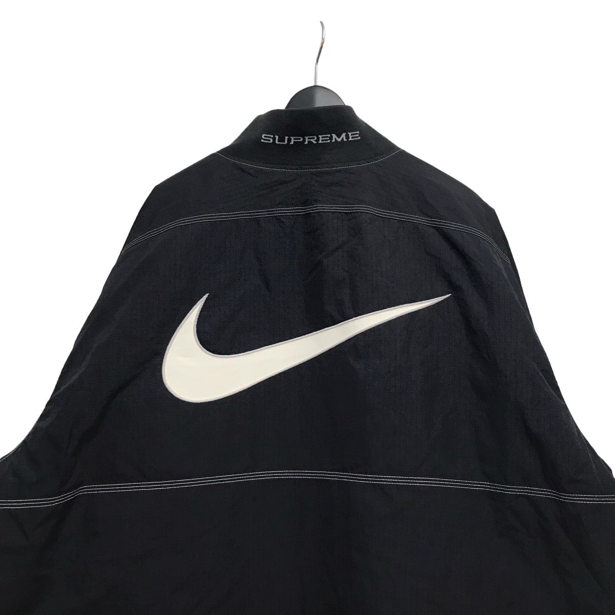 NIKE×Supreme Ripstop Black Half-Zip Jacketハーフジップナイロン 