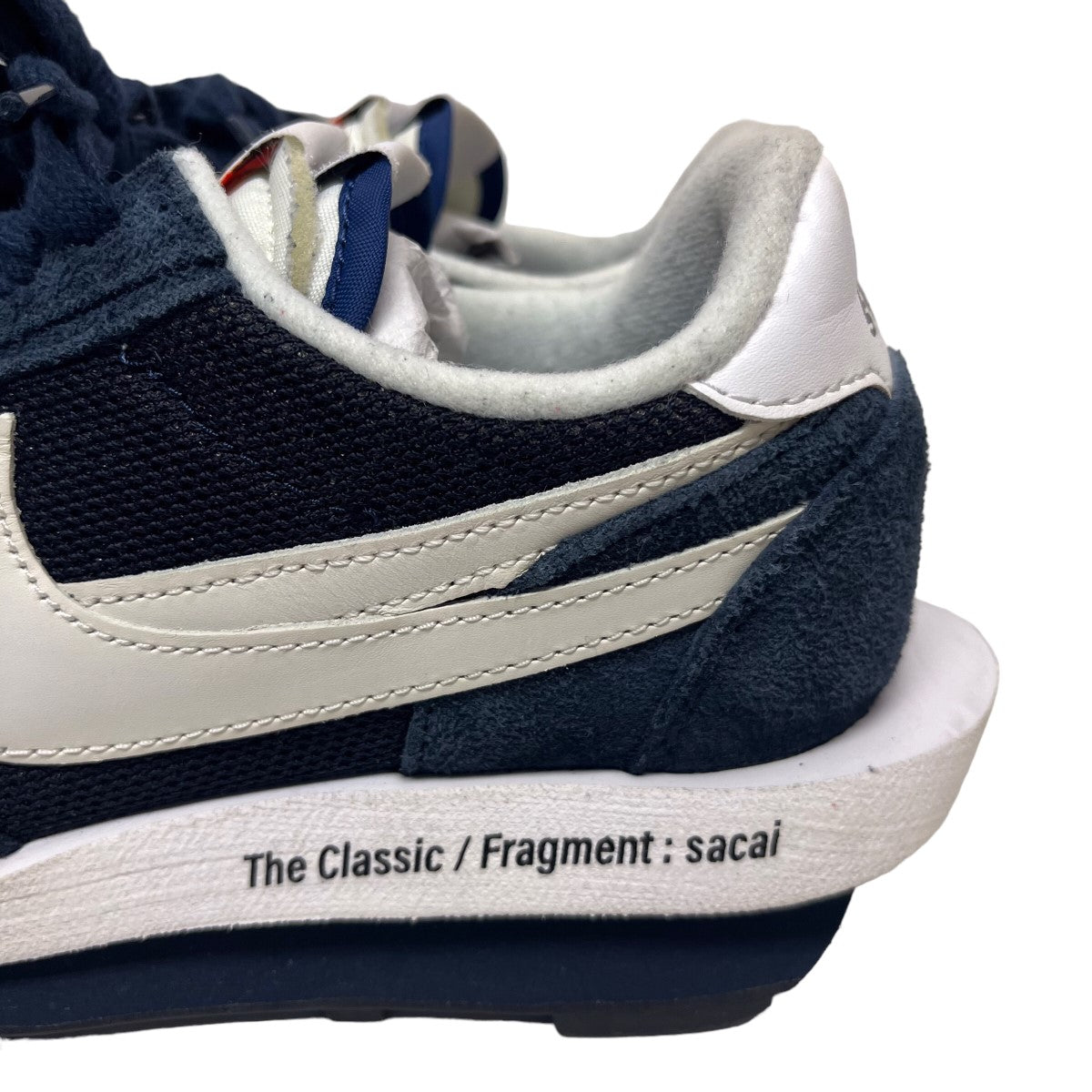 NIKE×sacai×FRAGMENT(ナイキ×サカイ×フラグメント) LD Waffle Blackended Blue ローカットスニーカー ネイビー サイズ:24.5cm レディース シューズ 中古・古着