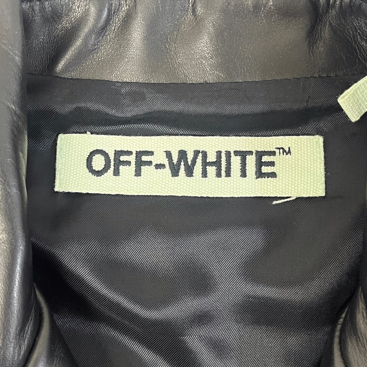 OFFWHITE(オフホワイト) 16AWDiagonal Leather Biker Jacketライダースジャケット ブラック サイズ  S｜【公式】カインドオルオンライン ブランド古着・中古通販【kindal】