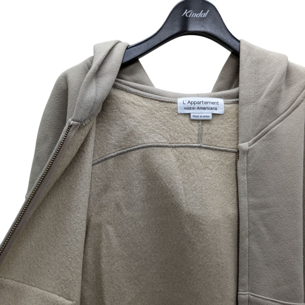 L'Appartement×Americana 23AWジップパーカー ベージュ サイズ