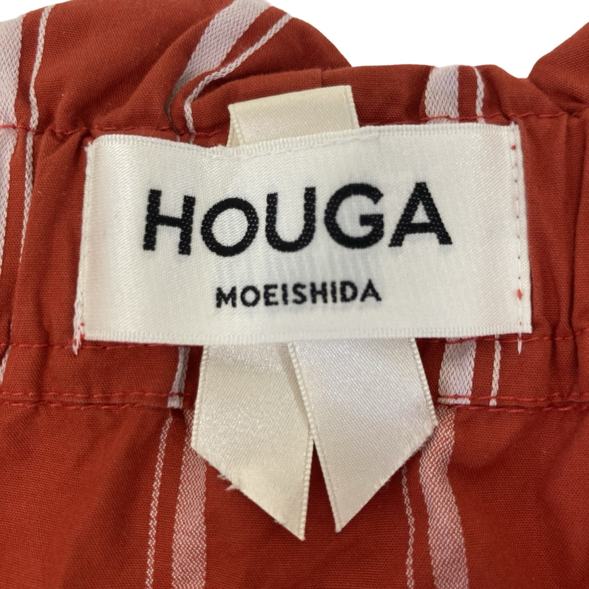 ホウガのストライプ ギャザーワンピース HS03FDS05です。 HOUGA ワンピース 古着・中古アイテム