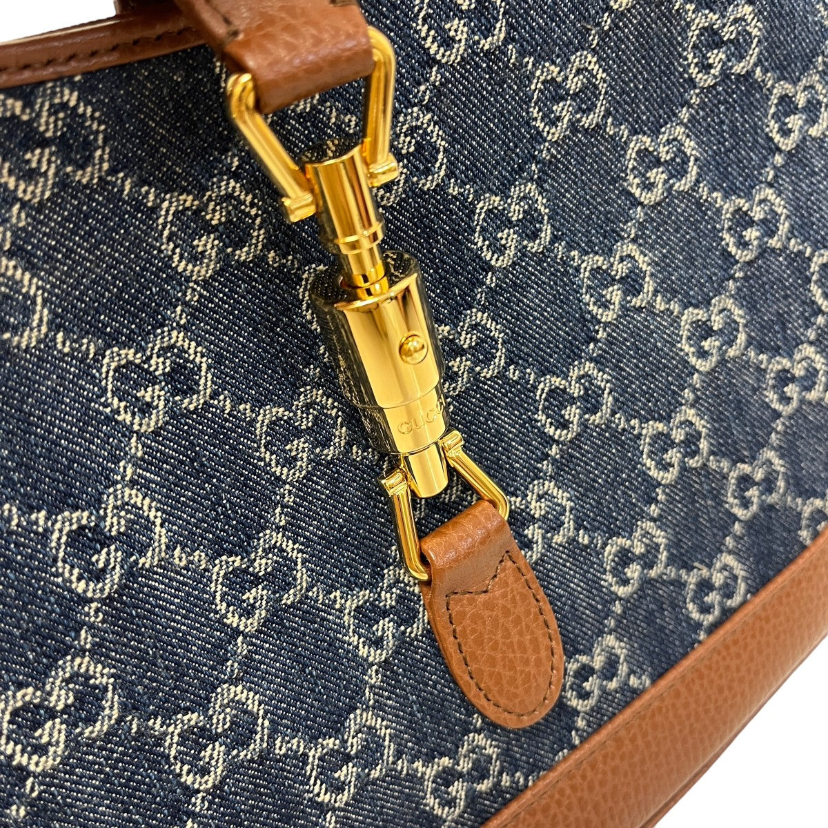 GUCCI(グッチ) ジャッキー 1961／2WAYショルダーバッグ／ミニホーボーバッスモールショルダーバッグ 636706  インディゴ×ブラウン｜【公式】カインドオルオンライン ブランド古着・中古通販【kindal】