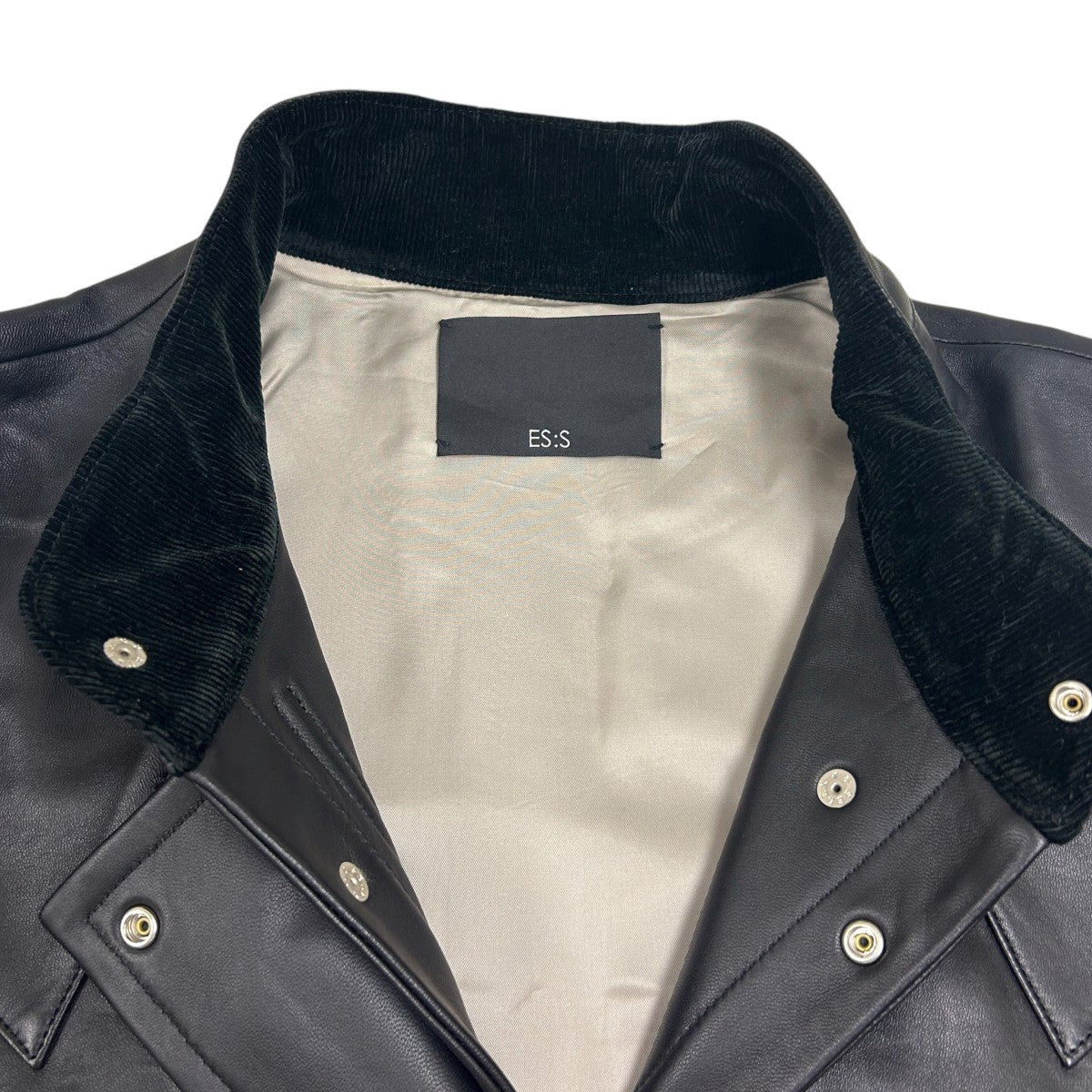 ES：S×BEAMS 02FSBL-SHL-43レザージャケット ブラック サイズ 4