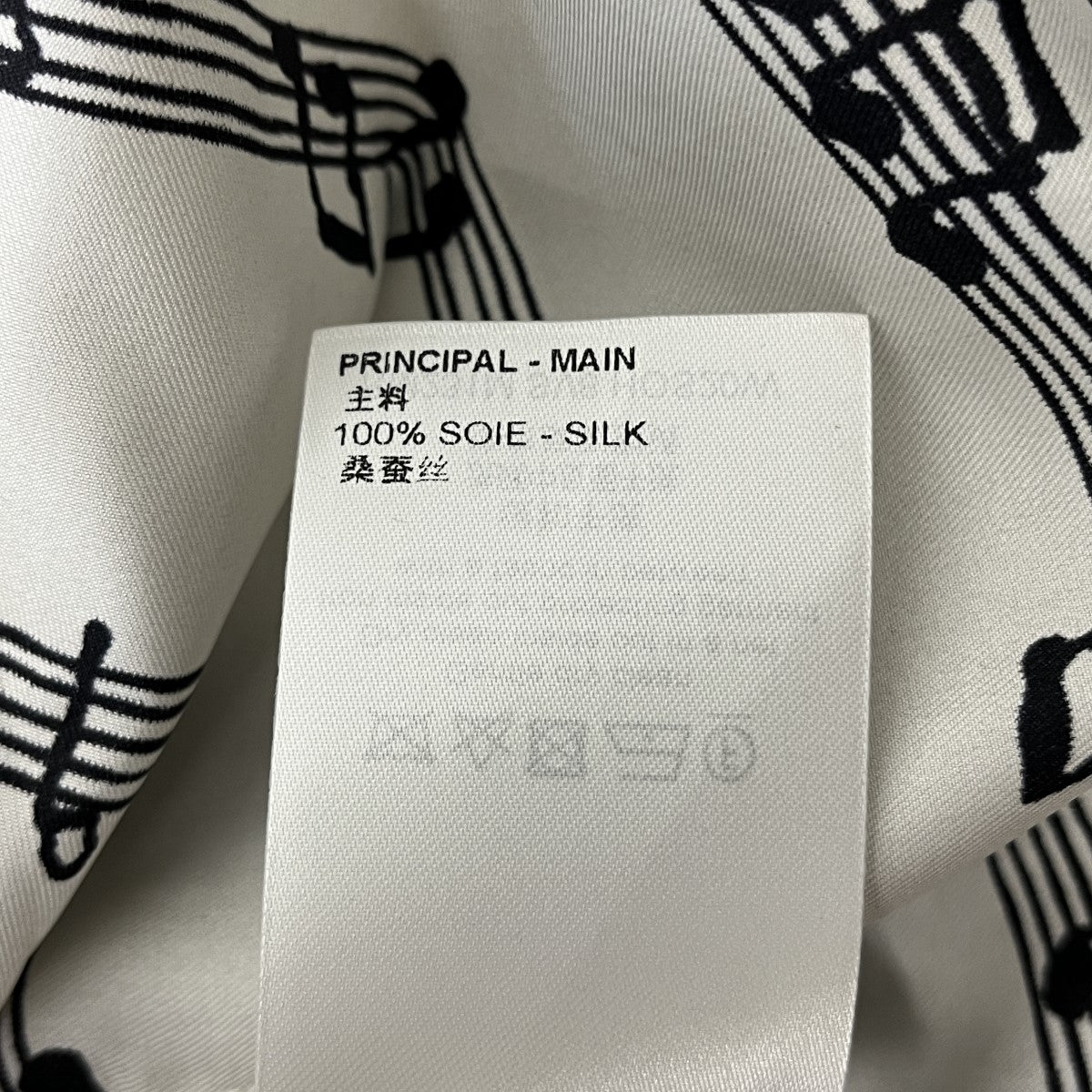 23SS 音符総柄シルク長袖シャツ