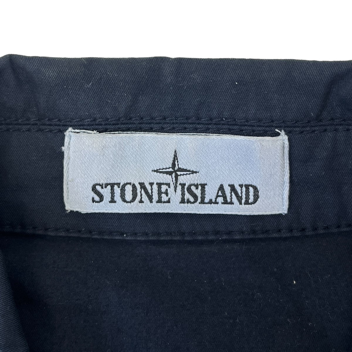 STONE ISLAND(ストーンアイランド) ガーメントダイスーピマコットンストレッチツイルシャツブルゾン 781510210 ネイビー サイズ  16｜【公式】カインドオルオンライン ブランド古着・中古通販【kindal】