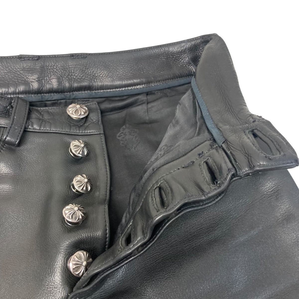 CHROME HEARTS(クロムハーツ) LTHR PANTSフレアニーレザーパンツ ブラック サイズ W29｜【公式】カインドオルオンライン  ブランド古着・中古通販【kindal】