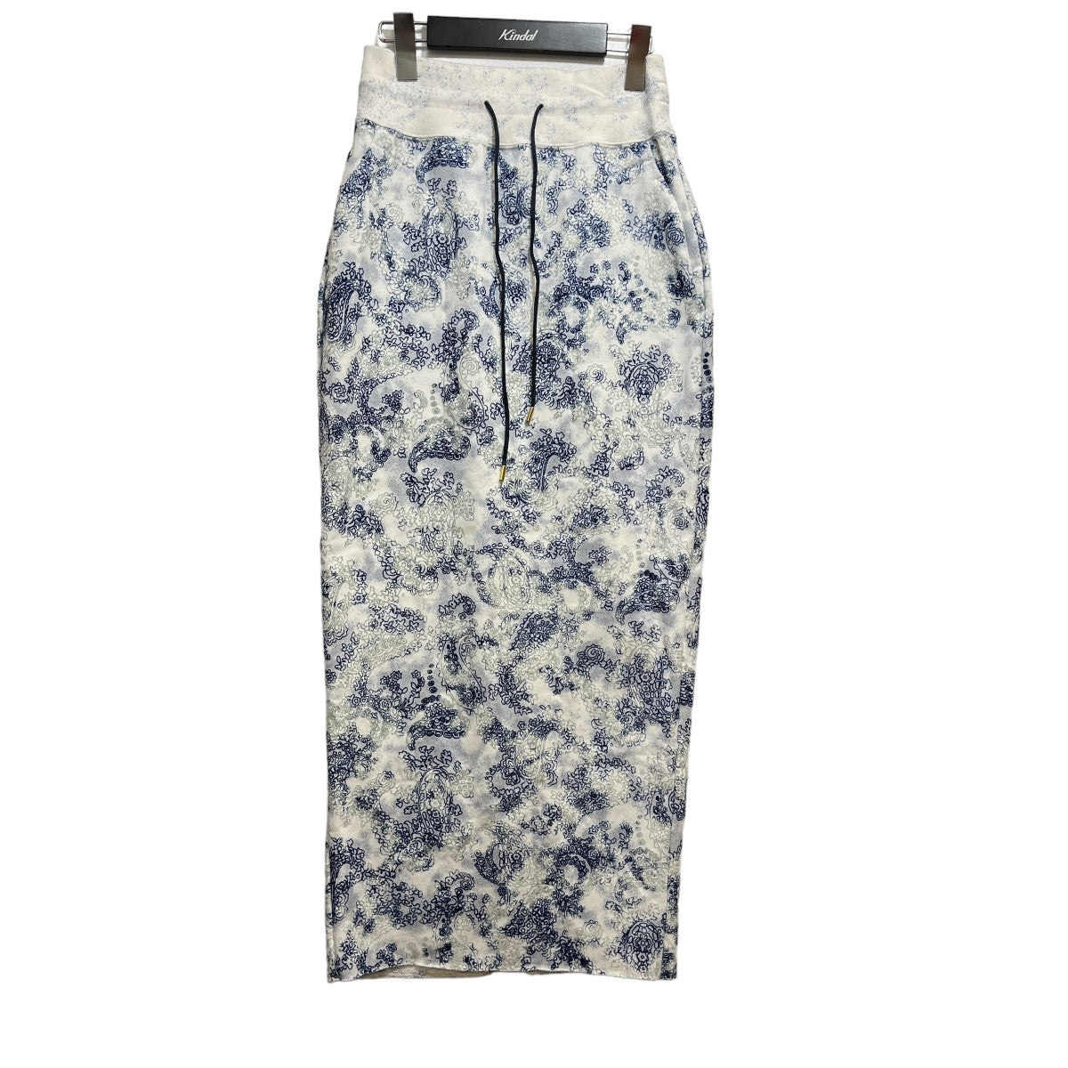 mame kurogouchi(マメクロゴウチ) 24SS Floral Flock Printed Fleece Lining Skirt  総柄スカート MM24SS-JS073 ホワイト×ブルー サイズ 1｜【公式】カインドオルオンライン ブランド古着・中古通販【kindal】