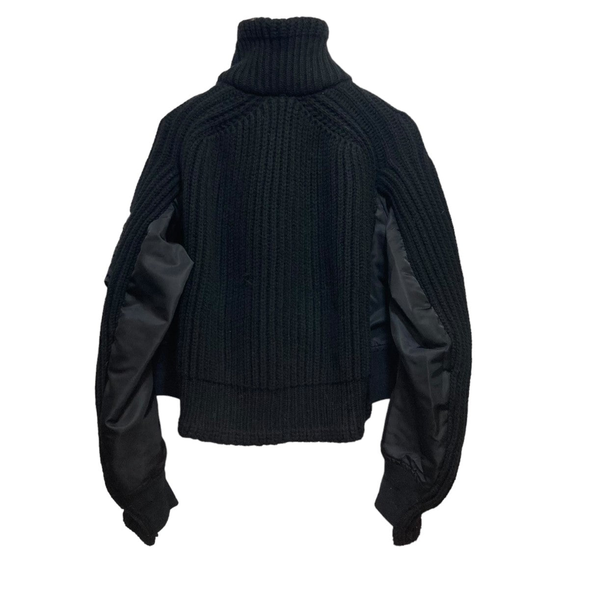 sacai(サカイ) 22AWNylon Twill Mix Wool Knit  BlousonニットドッキングMA1ボンバージャケットブルゾン22-06192