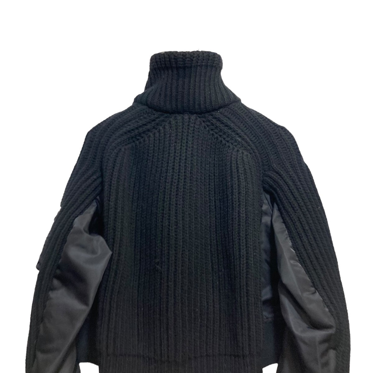 sacai(サカイ) 22AWNylon Twill Mix Wool Knit  BlousonニットドッキングMA1ボンバージャケットブルゾン22-06192