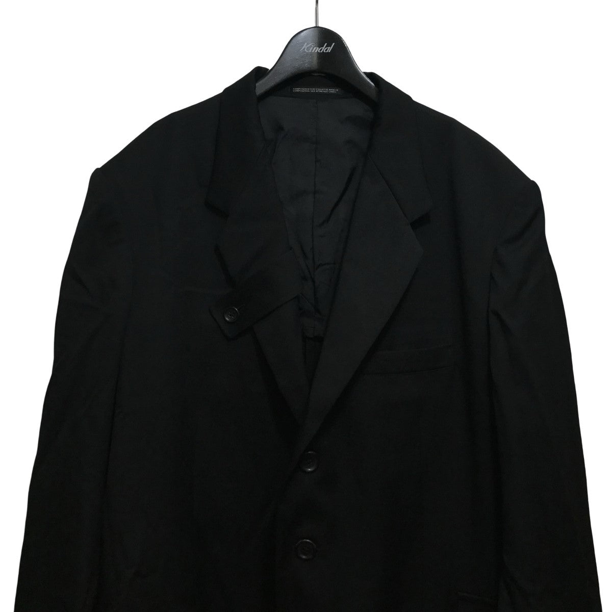 Yohji Yamamoto pour homme(ヨウジヤマモトプールオム) GABARDINE I-LEFT HEM PLEATED  GABARDINE JKロングジャケットHZ-J24-100 HZ-J24-100 ブラック サイズ 2｜【公式】カインドオルオンライン  ブランド古着・中古通販【kindal】