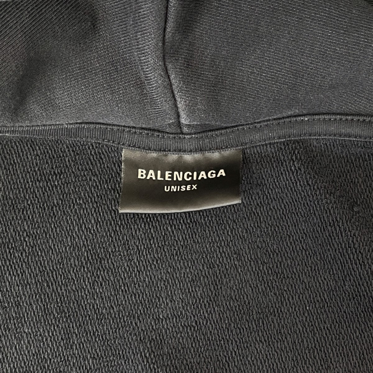 BALENCIAGA(バレンシアガ) キャンペーンロゴダメージ加工ジップアップパーカー 720424 TNVK5 ブラック サイズ  L｜【公式】カインドオルオンライン ブランド古着・中古通販【kindal】