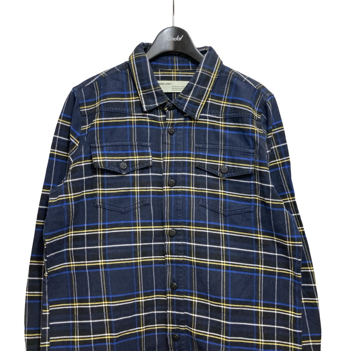 OFFWHITE(オフホワイト) 17SSチェックシャツ ネイビー サイズ XS