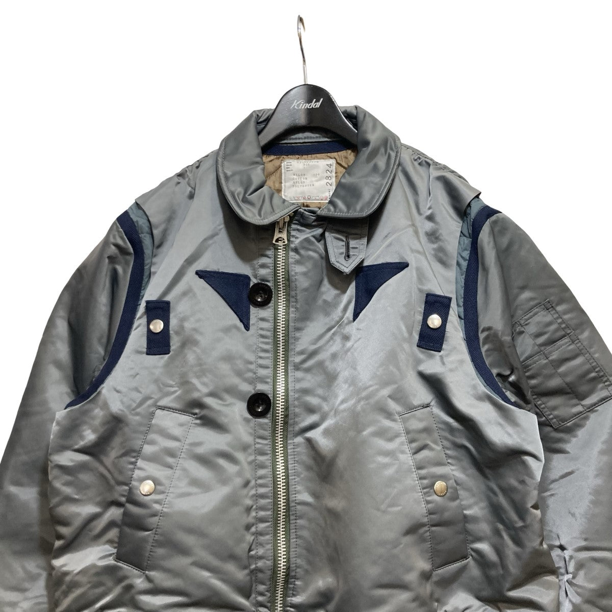 sacai(サカイ) 22AWナイロンツイルミックスブルゾン22-02824M 22-02824M グレー サイズ 1｜【公式】カインドオルオンライン  ブランド古着・中古通販【kindal】