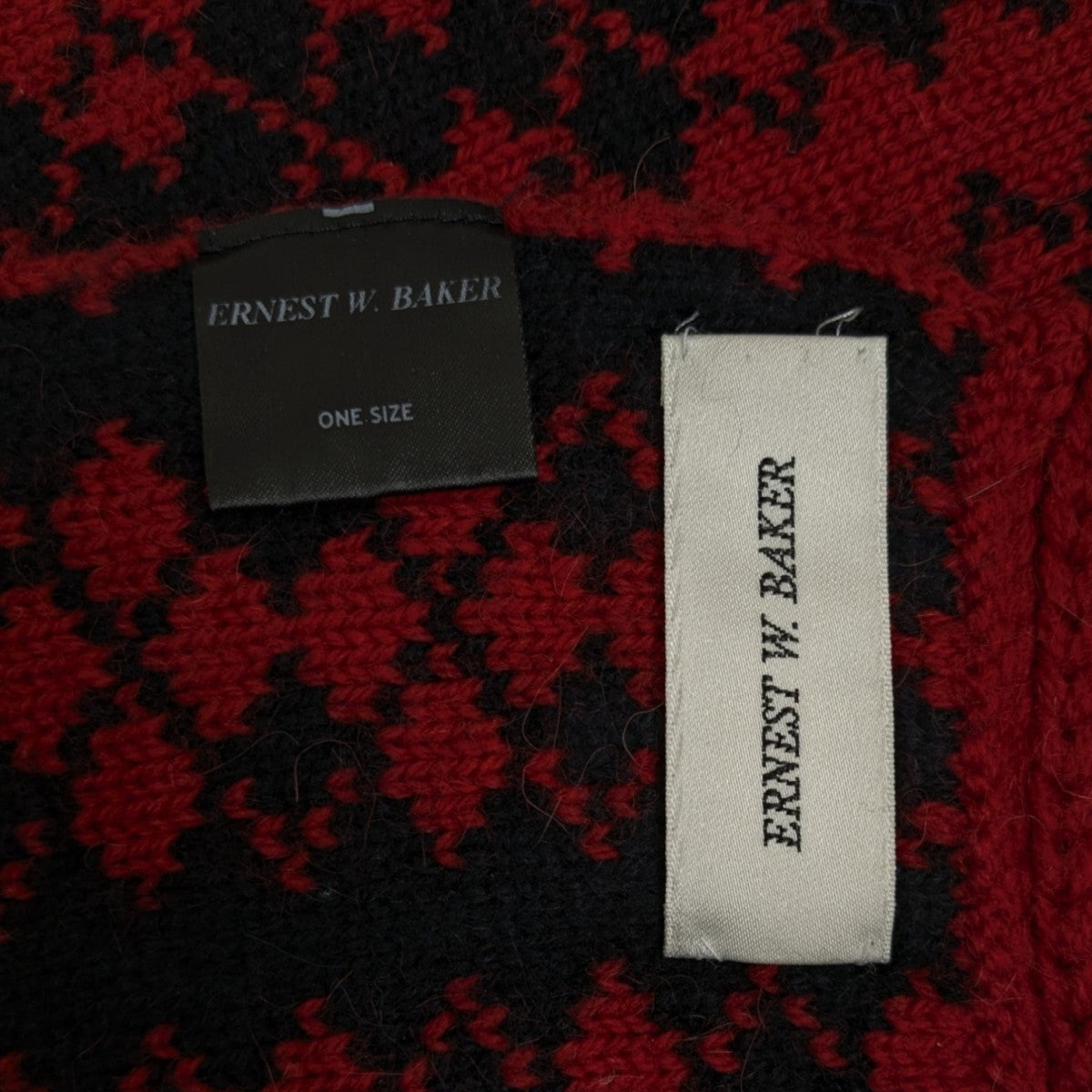 ernest w baker マフラー ERNEST W．BAKER(アーネスト ダブル ベイカー) マフラー レッド