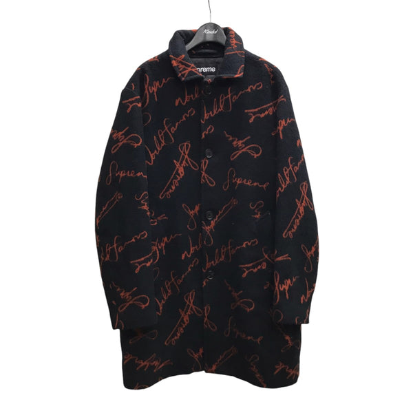 Supreme(シュプリーム) Script Logos Wool Overcoatロゴオーバーコート