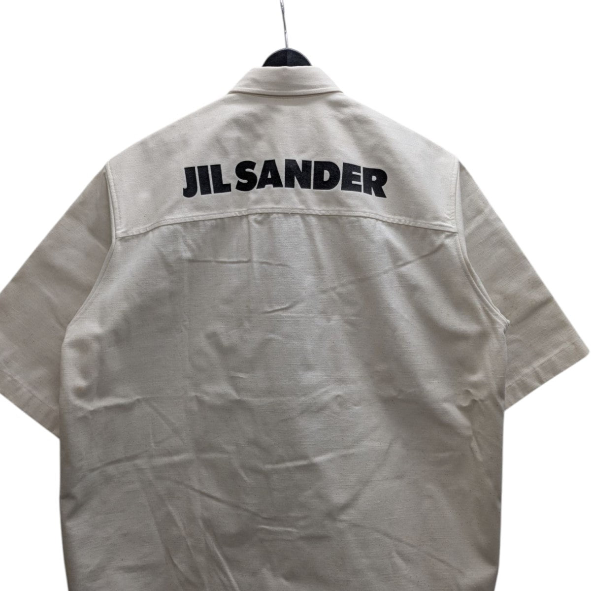 JIL SANDER 20SSMALFILE SELVEDGE CANVASバックロゴ半袖シャツ 古着・中古-4枚目のアイテム画像