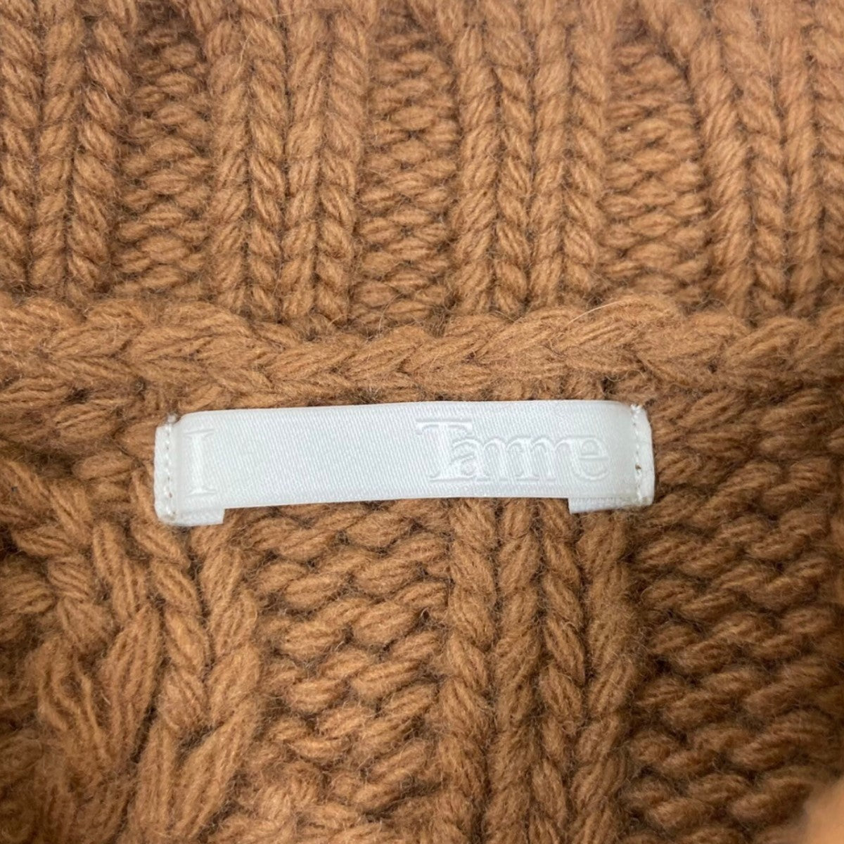 Tamme タム　ニット　ブラウン　22AW ケーブルドッキング Tamme(タム) 22AW13° CARBLE KNIT POケーブルニット22A0062 22A0062